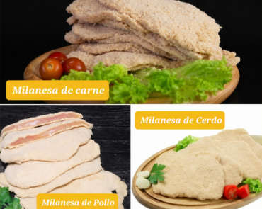 Milanesas de carne, cerdo y pollo